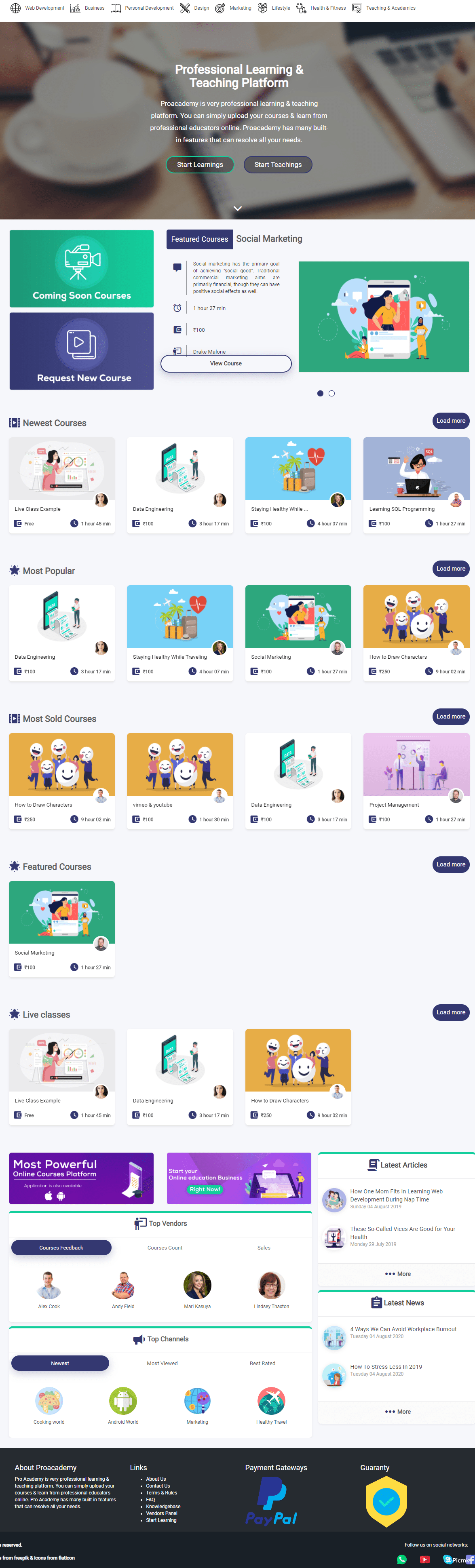 PHP国外在线教育系统源码/在线课程系统源码/直播课程系统源码/在线教育市场源码